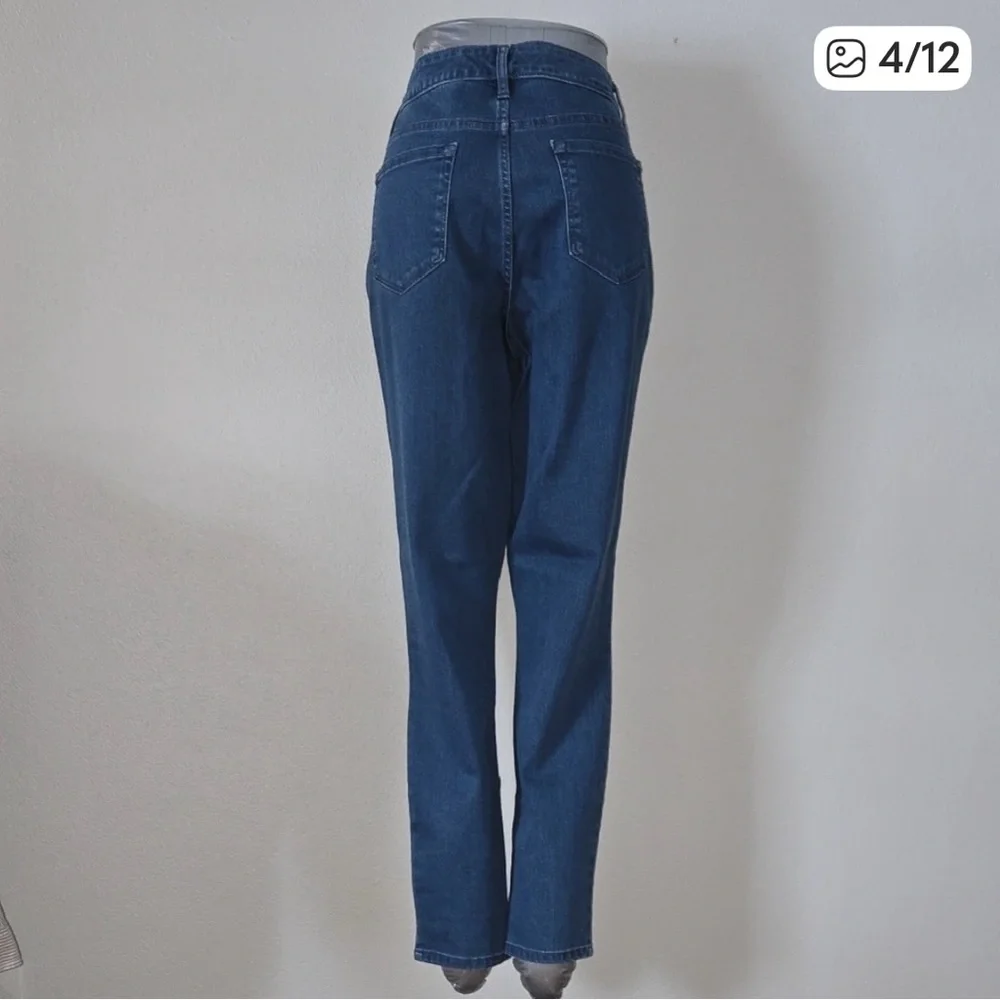 Martha Stewart Skinny Jeans with Peacock Embroidery Size 12 - Picture 2 of 12